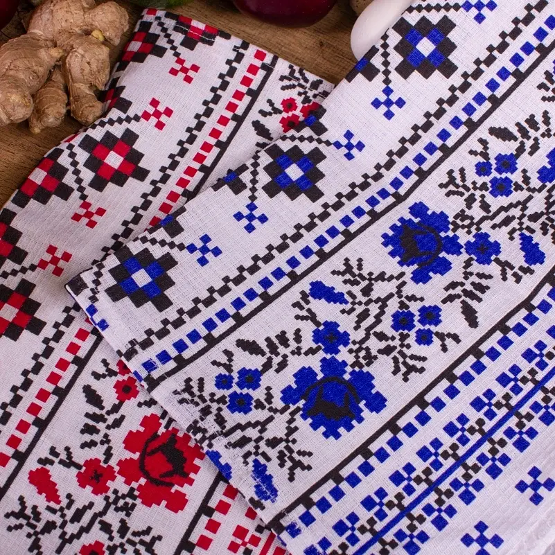 Набор вафельных полотенец MirSon №601 Russian ornament 50х30 см 2 шт. (2200006736943) - фото 3