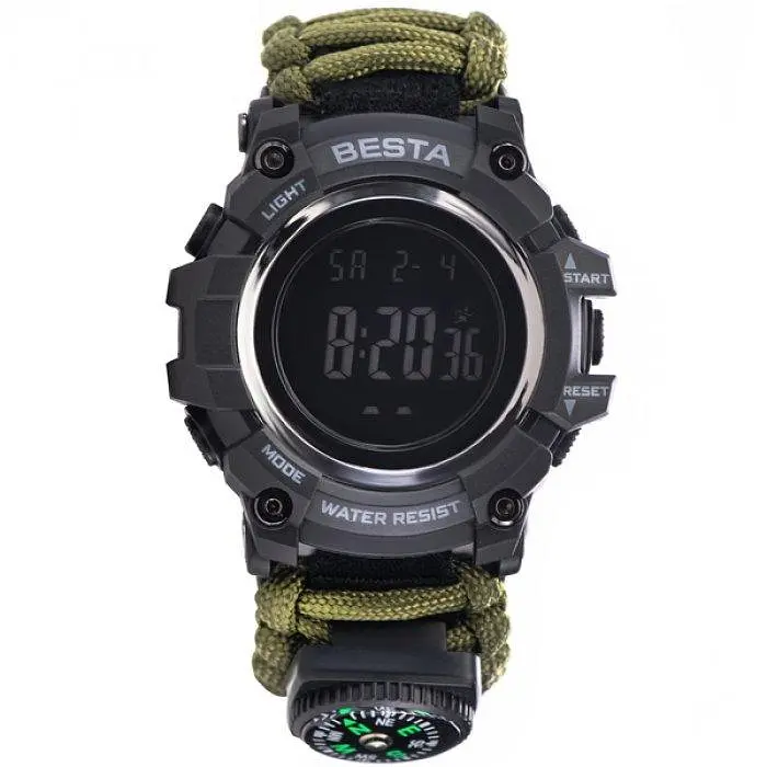Годинники чоловічі наручні Besta Tactical з компасом (Зелений) - фото 6