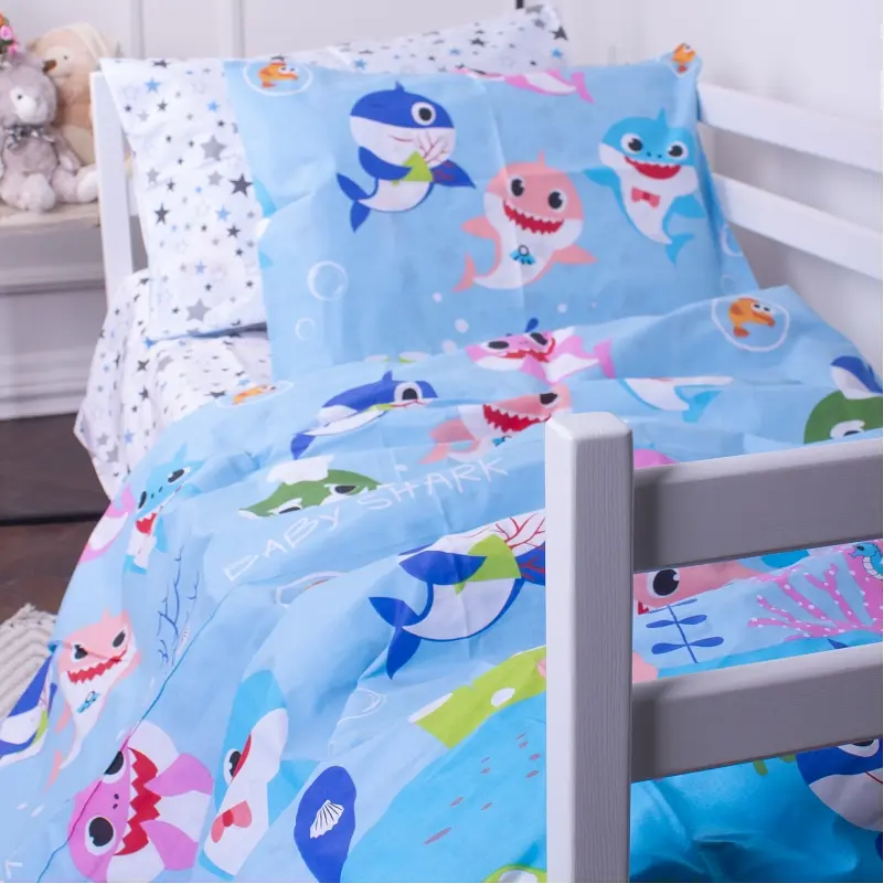Комплект постельного белья MirSon Kids Time 17-0521 Sharks blue детский - фото 2