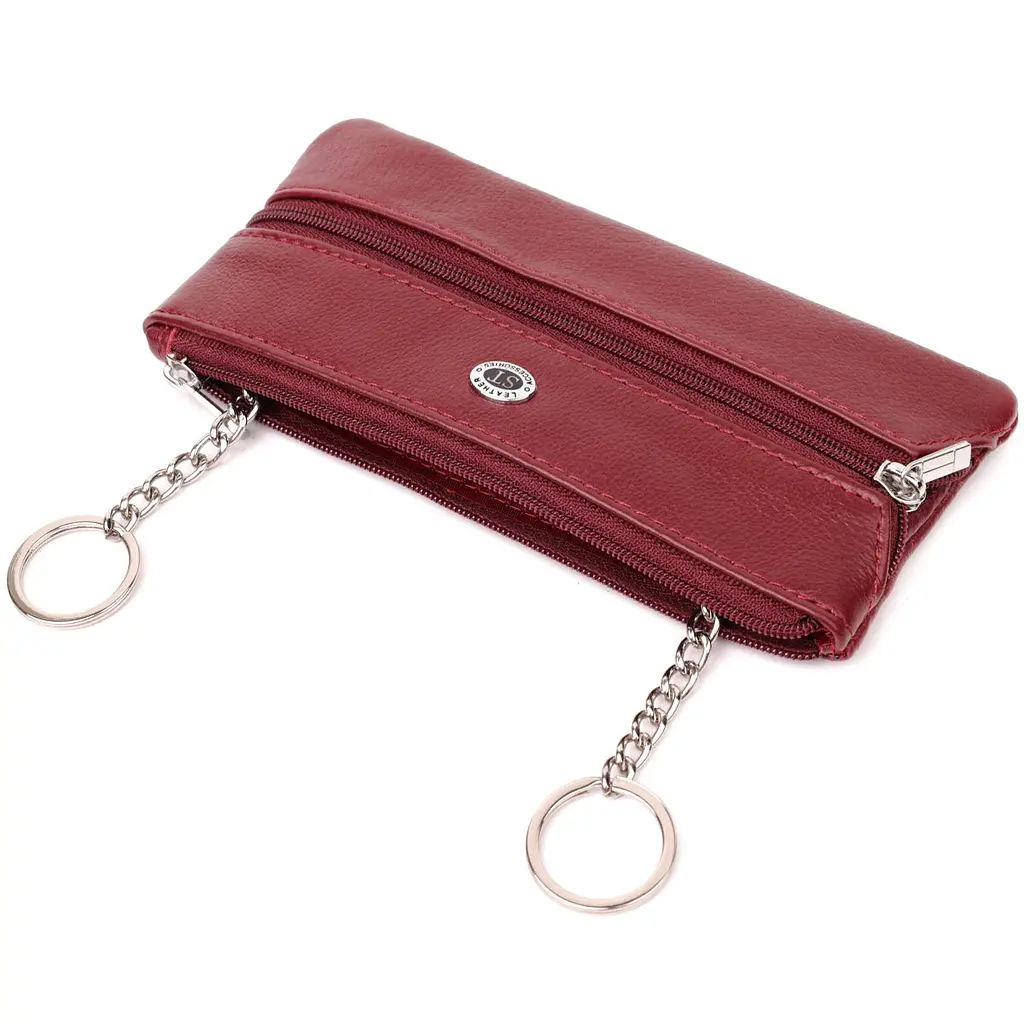 Містка ключниця з натуральної шкіри ST Leather 22508 бордова - фото 5