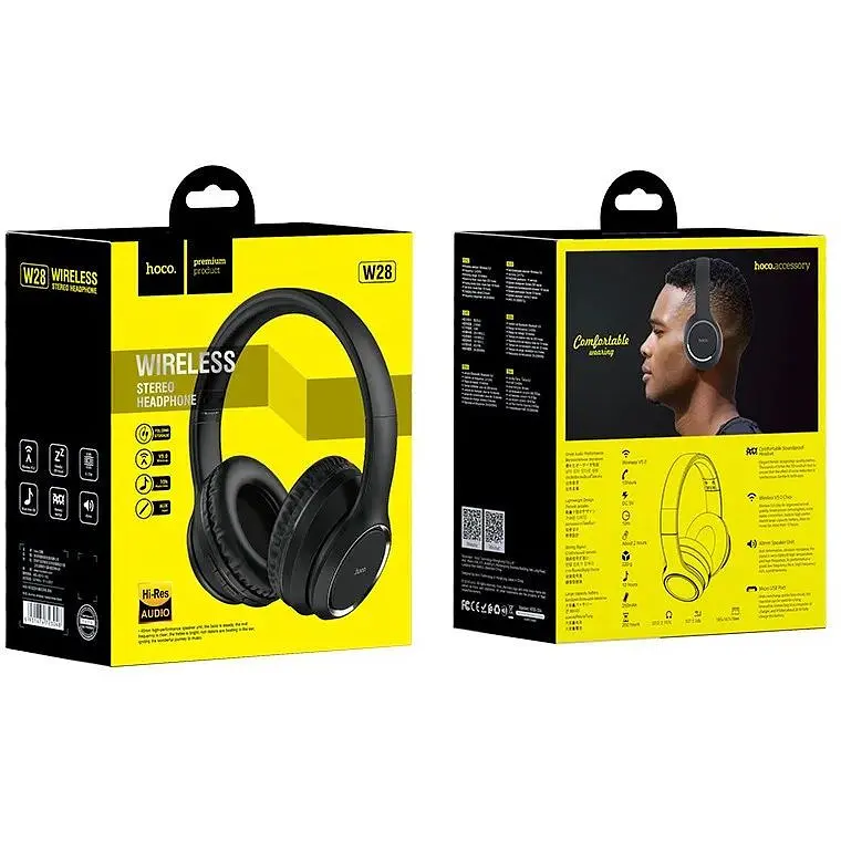Наушники Bluetooth Hoco Journey Hi-Res W28 черные - фото 2