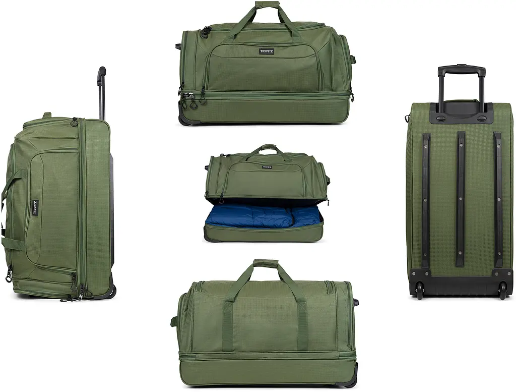 Сумка дорожня на колесах TravelZ Wheelbag Doubleloader green 96L (603099) - фото 5