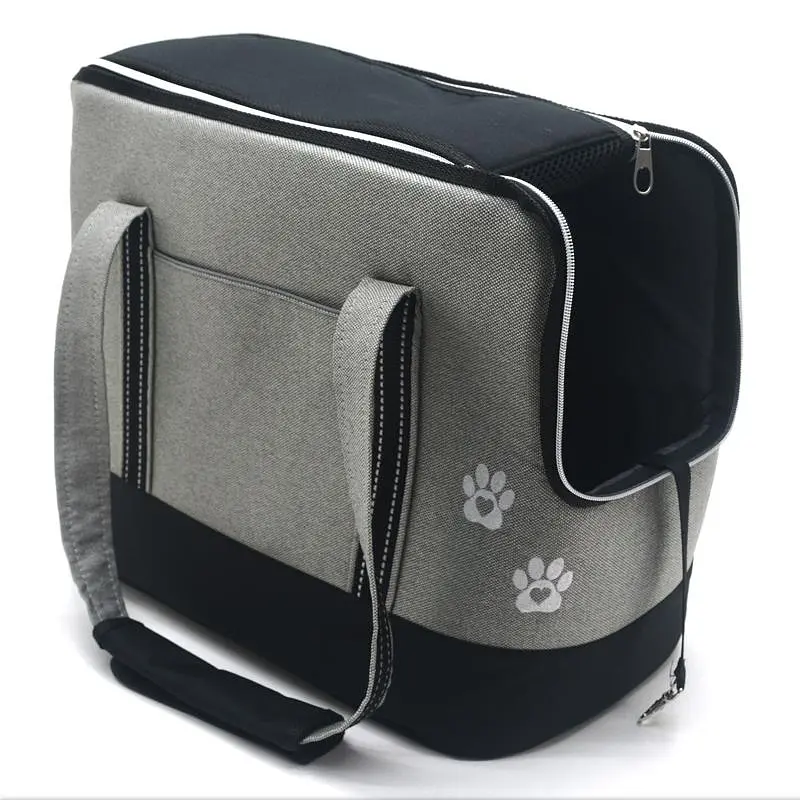Сумка-переноска для маленьких собак и кошек Zoo-hunt Балу серая №0 23х35х28 см - фото 6