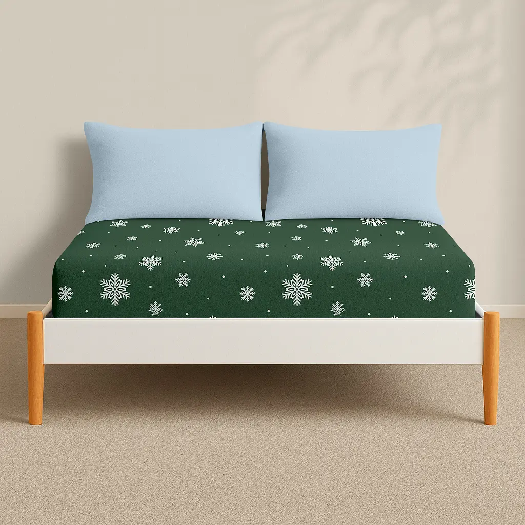 Простирадло на резинці фланель 160х200х30 SNOWFLAKES FOREST COSAS (4822052475874) - фото 3