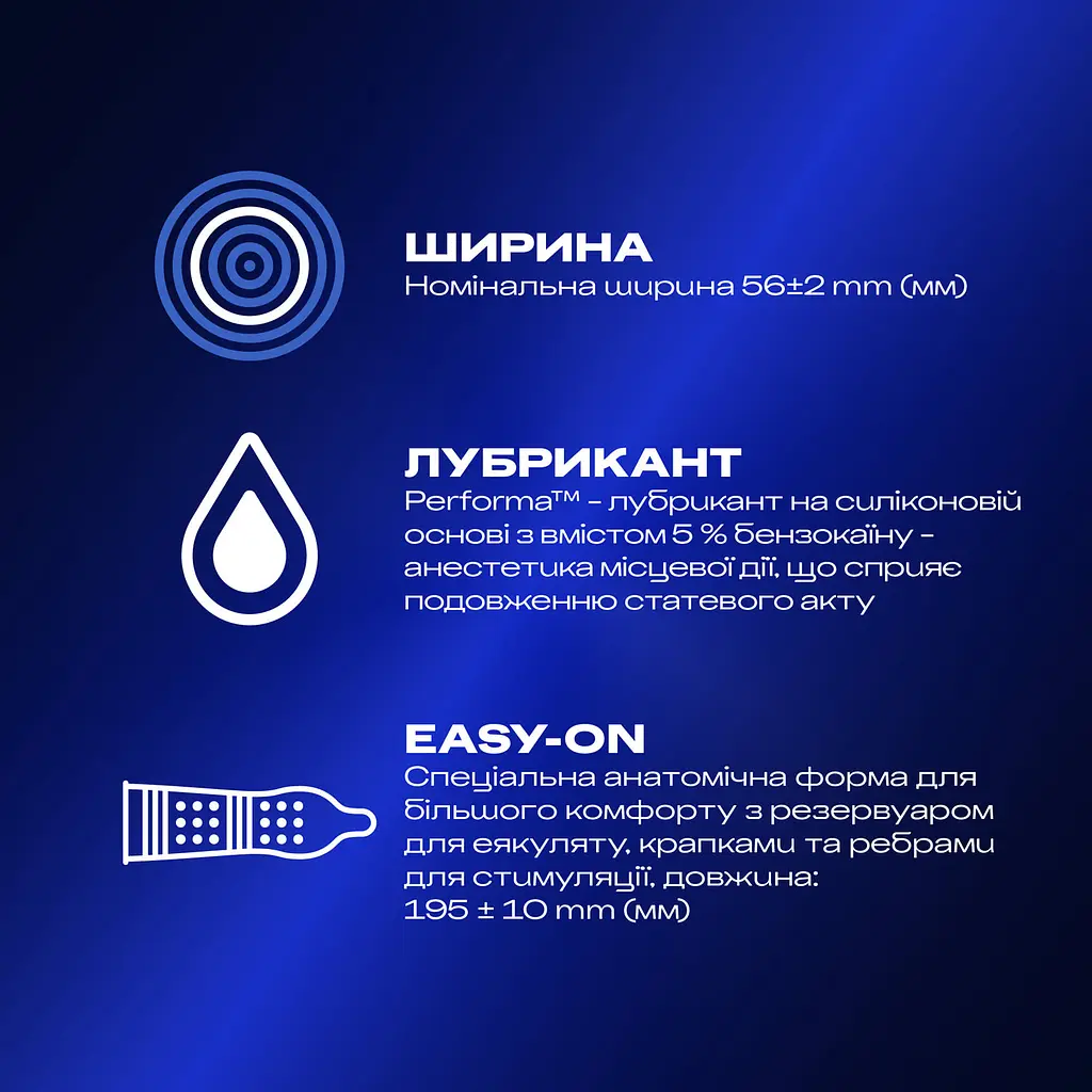 Уцінка. Презервативи латексні з силіконовою змазкою Durex Dual Extase, рельєфні з анестетиком, 12 шт. (3022818)  - фото 2