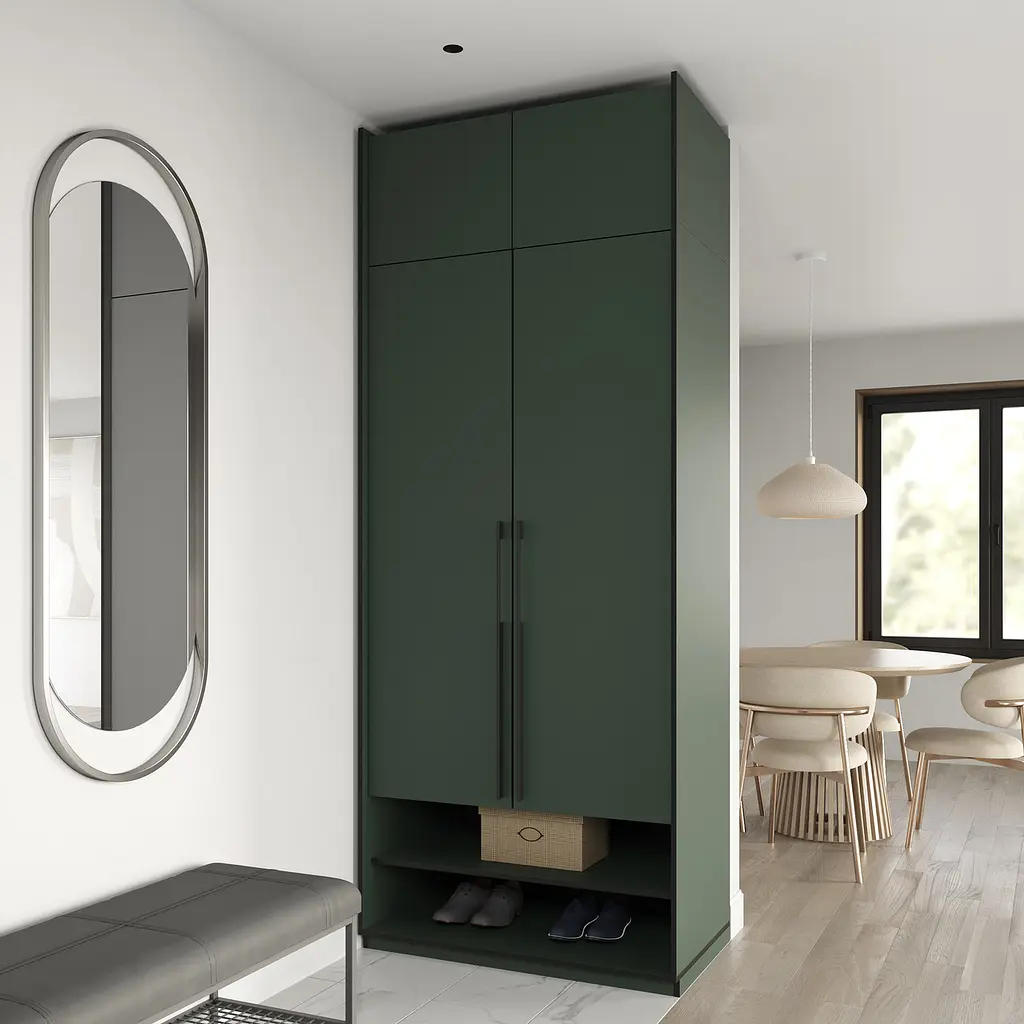 Шафа для одягу Flamecame зі штангою на 2 двері у передпокій FR-04 Зелений Димчастий - фото 3