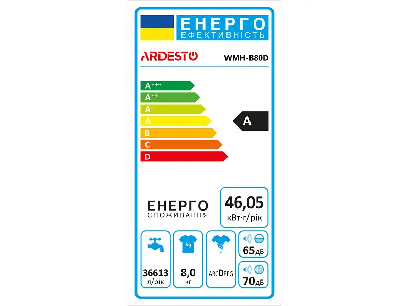 Пральна машина Ardesto WMH-B80D - фото 9