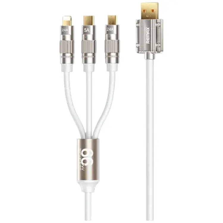 Кабель Remax RC-C126 3-in-1 66W cable White