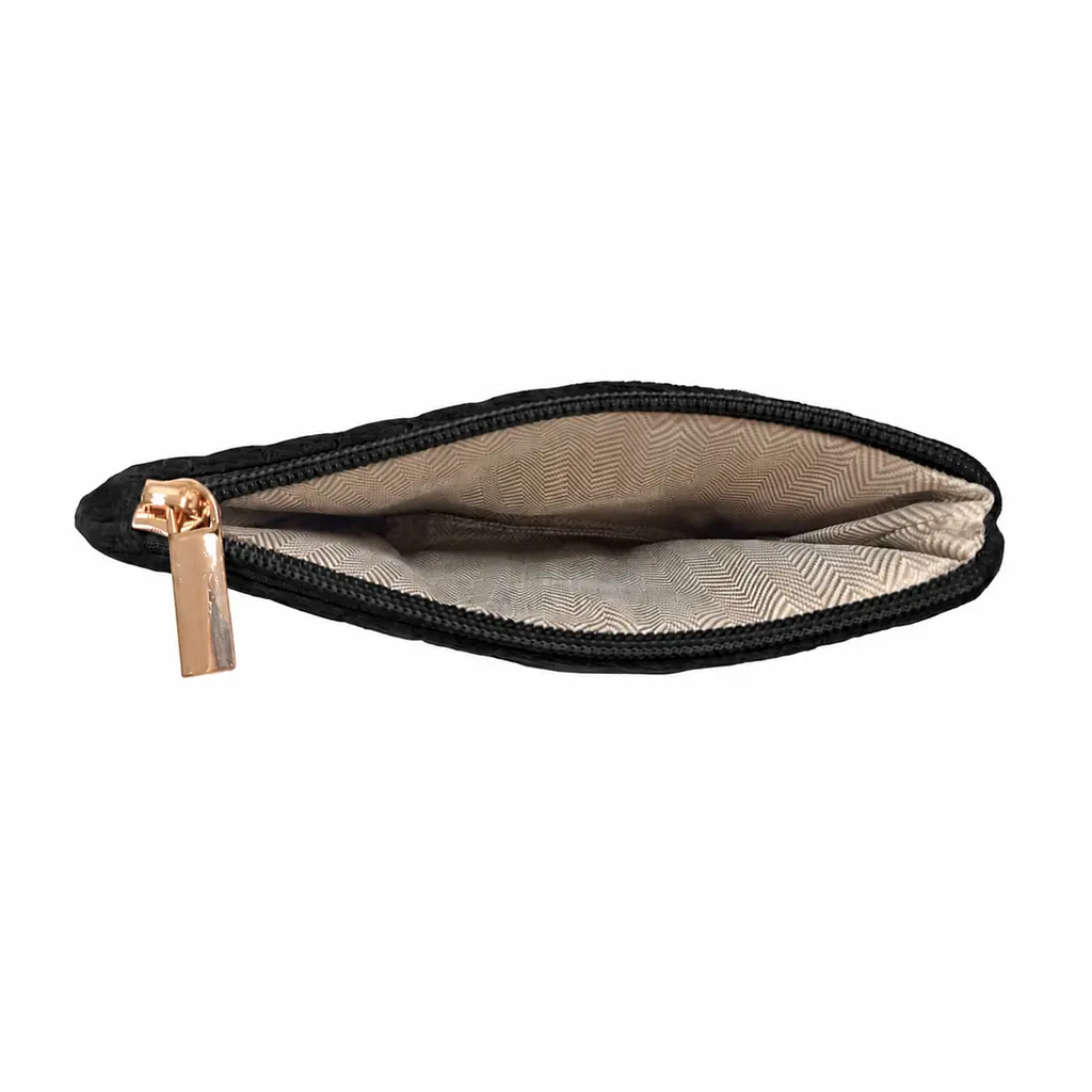 Косметичка жіноча плюшева Beauty Luxury 16 см×10,5 см WB-4010, Чорна - фото 2