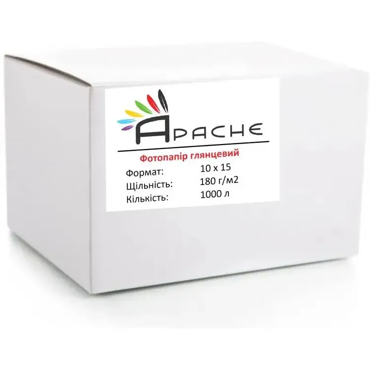 Фотопапір Apache 180 г/м2 глянець 10x15 см Білий 1000 шт