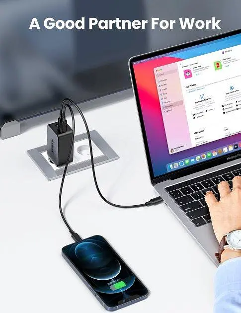 Зарядний пристрій UGREEN CD244 GaN Fast Charger USB-A+2 xUSB-C 65W EU Сірий (10335) ugr-10335 - фото 7