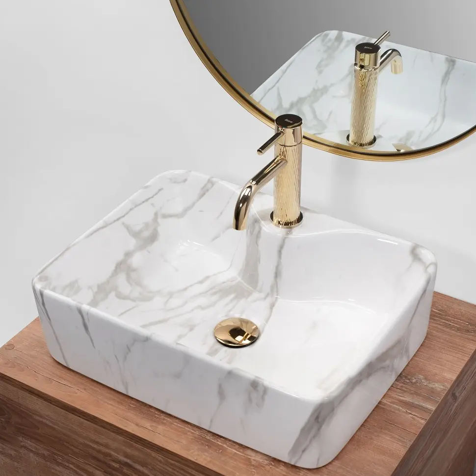 Умывальник Rea Kelly 38x49 marmo (REA-U5052) - фото 4
