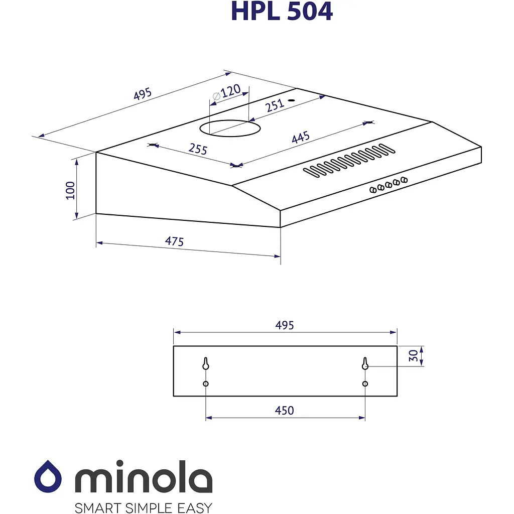 Вытяжка Minola HPL 504 I - фото 8