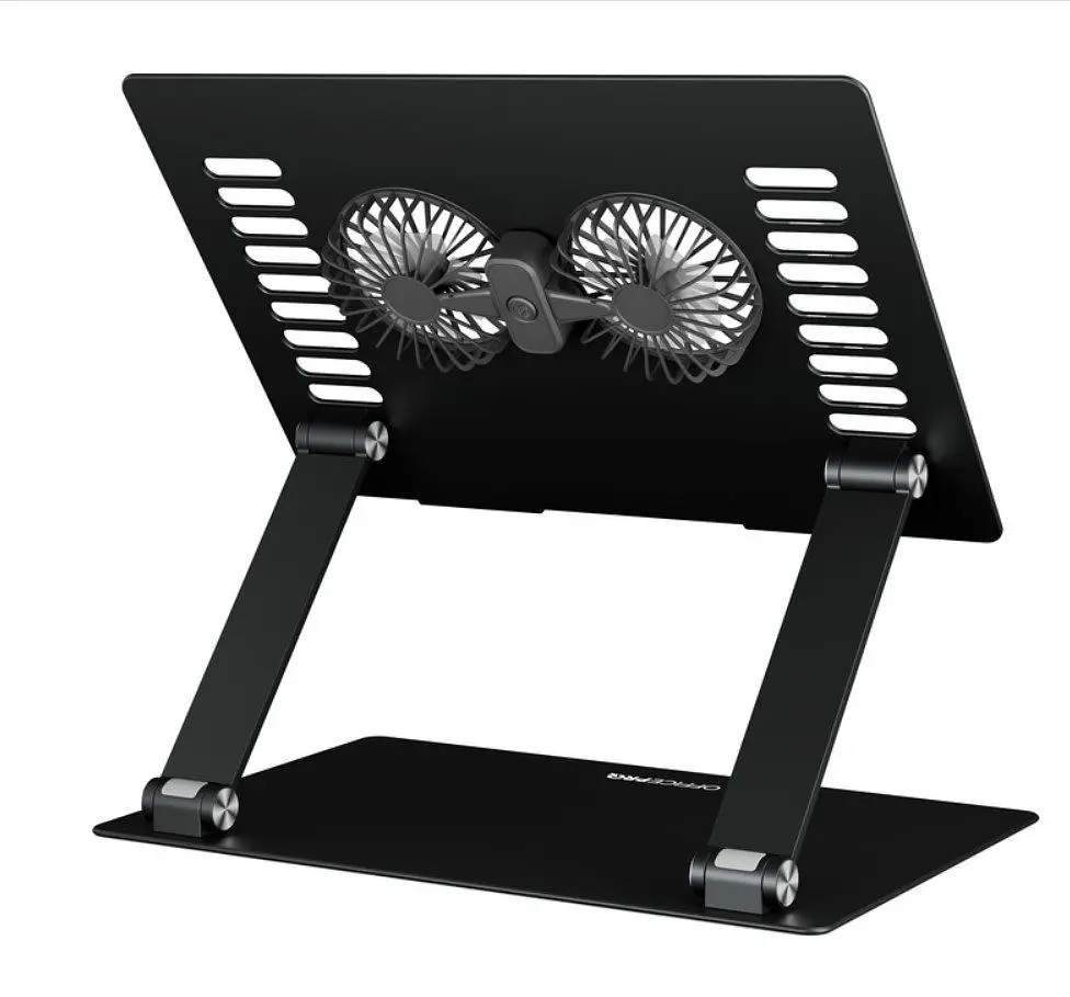 Охолоджувальна підставка для ноутбука до 15.6 дюймів OfficePro LS-122-B 2xfans Alloy Aluminum Black - фото 3