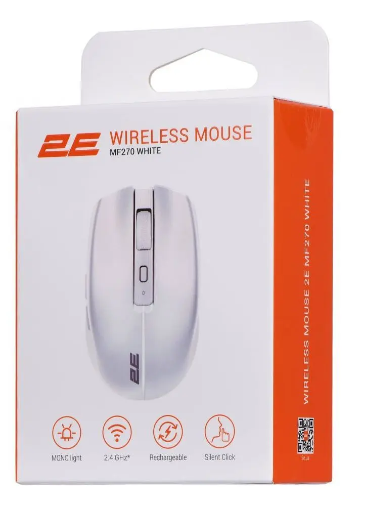 Миша бездротова 2E MF270 Silent Rechargeable WL White (2E-MF270WWH) - фото 7