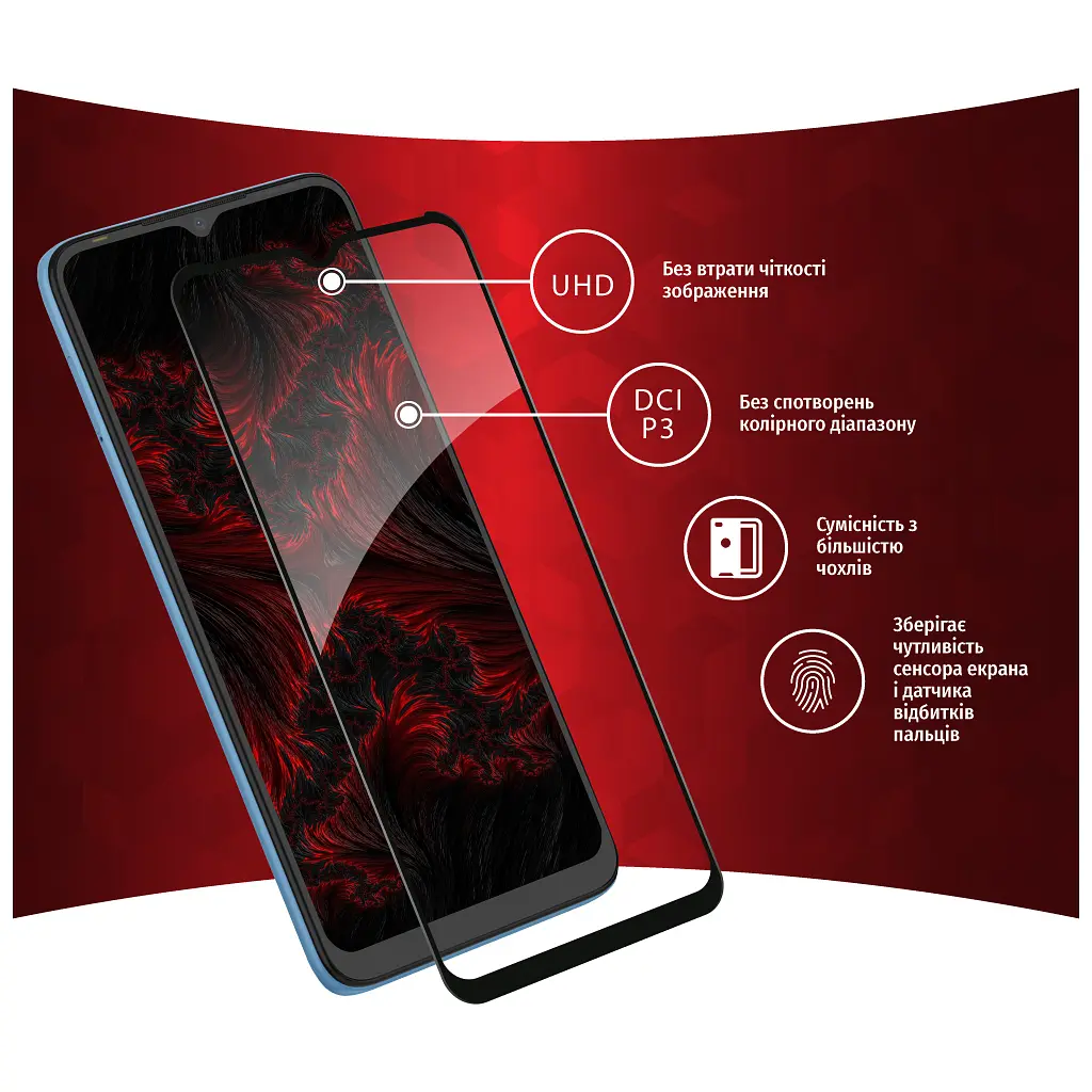 Стекло защитное Intaleo Full Glue Tecno Pop 5 LTE (1283126535376) - фото 3