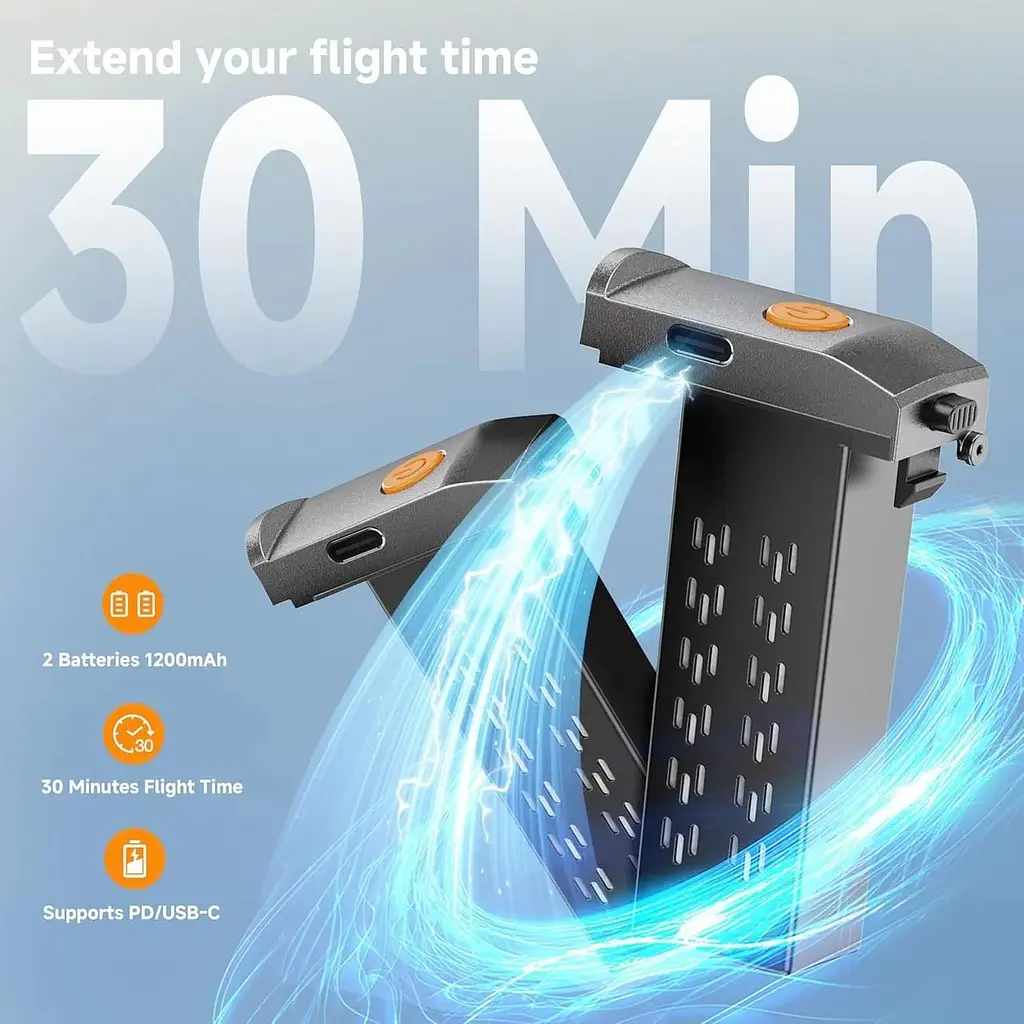 Складной мини-квадрокоптер PLEGBLE с бесщеточным двигателем, Wi-Fi, камерой для взрослых и детей 8-12 лет - фото 4