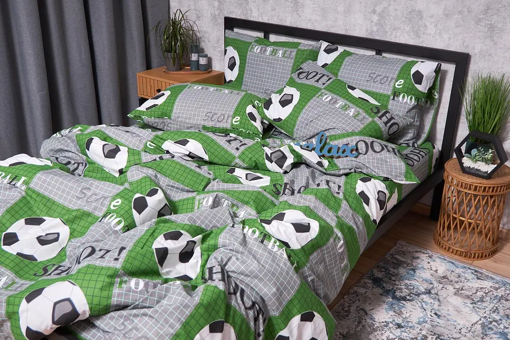 Комплект постільної білизни Moon&Star Бязь Gold Люкс Football Дитячий 110x140 см наволочки 2x40x60 см - фото 5