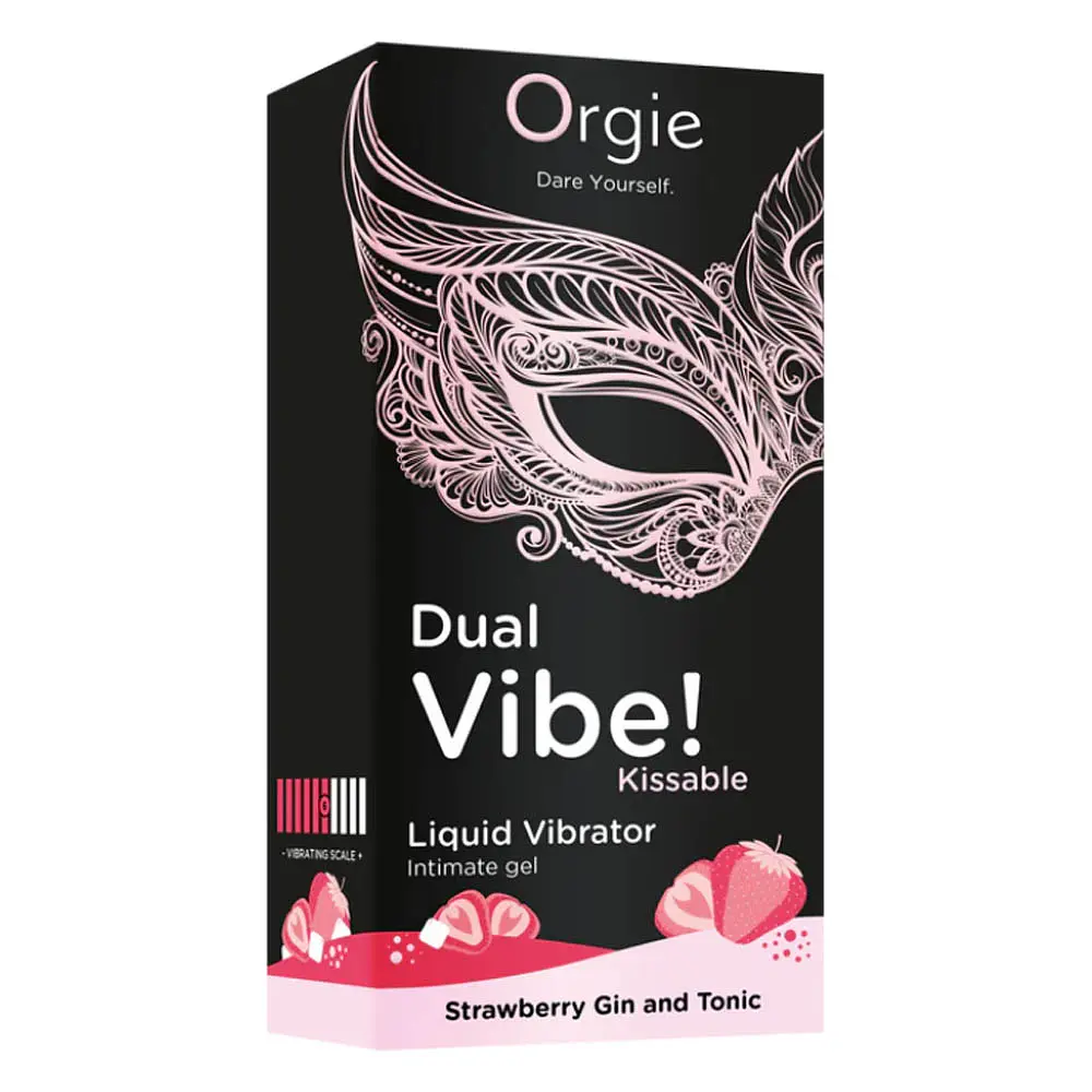 Рідкий вібратор Orgie Dual Vibe! Liquid Vibrator Strawberry Gin and Tonic 15 мл - фото 3