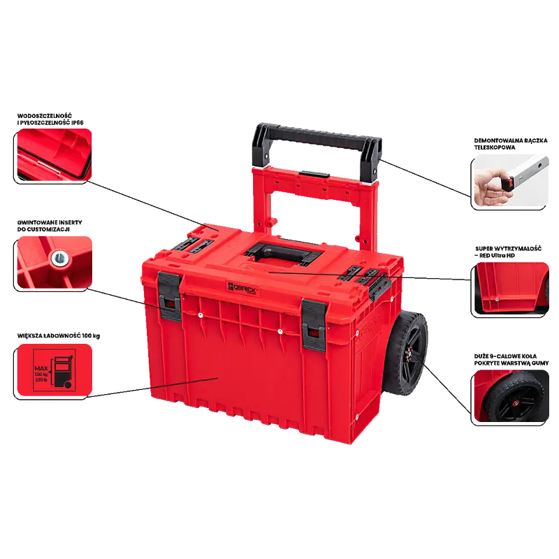 Ящик для інструментів Qbrick SYSTEM ONE CART 2.0. RED ULTRA HD CUSTOM 641x485x660 мм 5901238257219 - фото 4