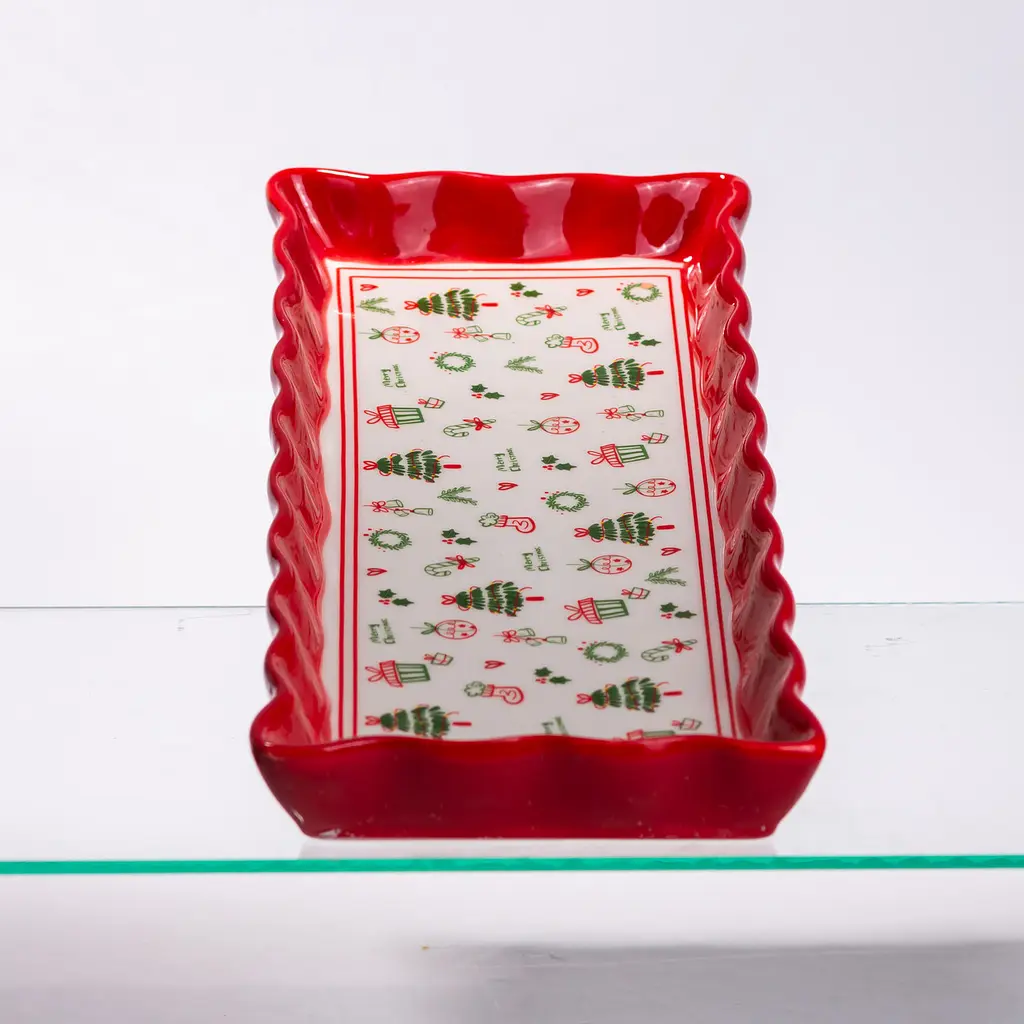 Блюдо сервировочное новогоднее для закусок Yiwu Merry Christmas 36.5×13×3 см CR-1-16  - фото 6