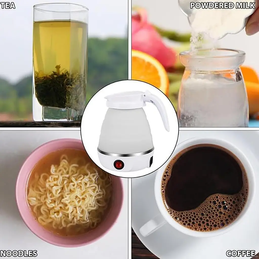 Універсальний силіконовий електричний дорожній чайник HYLLIS Electric Kettle 600 мл, Kitchen Master 87757 - фото 5