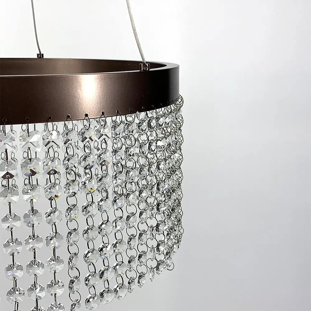 Невероятная хрустальная люстра с бронзовым обводком h25 Line.F 2802/1 25 BR - фото 3