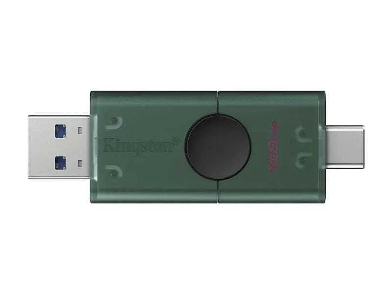 USB флеш накопичувач Kingston 128 GB DataTraveler Duo Green (DTDEG2/128GB) - фото 2
