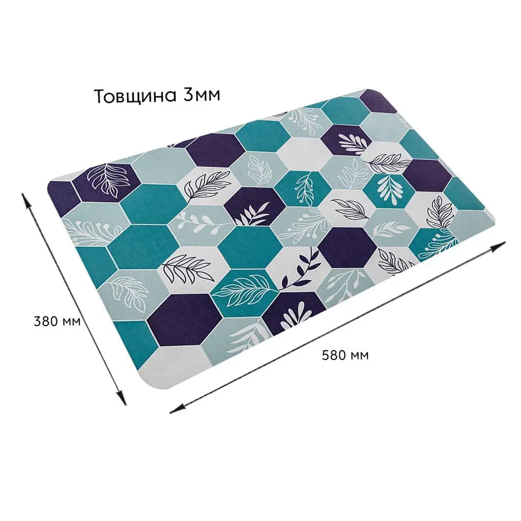 Влагопоглощающий коврик Sticker Wall шестиугольники 38 x 58CM x 3MM D SW-00001562 - фото 3