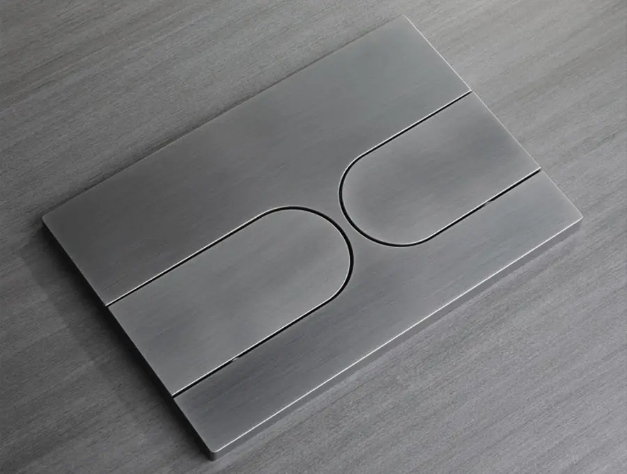 Панель змиву Koer KT-0604-07 240x160x10mm пластикова, кнопка закруглена KR5325, Графит - фото 3