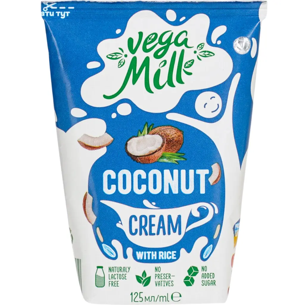 Кокосові вершки Vega Milk з рисом ультрапастеризовані 125 г  - фото 2