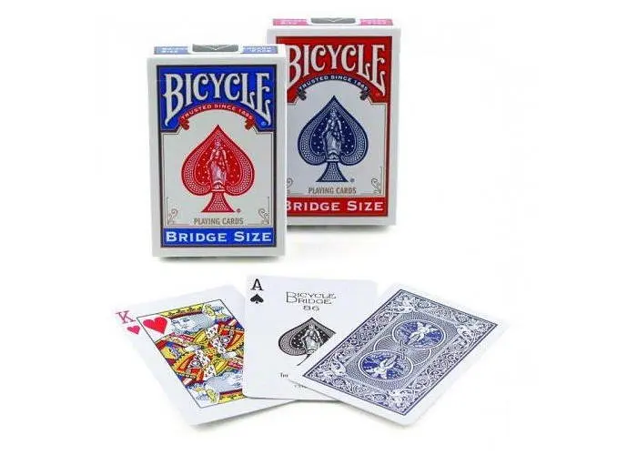 Карты игральные United States Playing Card Company Bicycle Rider Back Bridge Size Standard Index (red blue) (0086) - фото 2