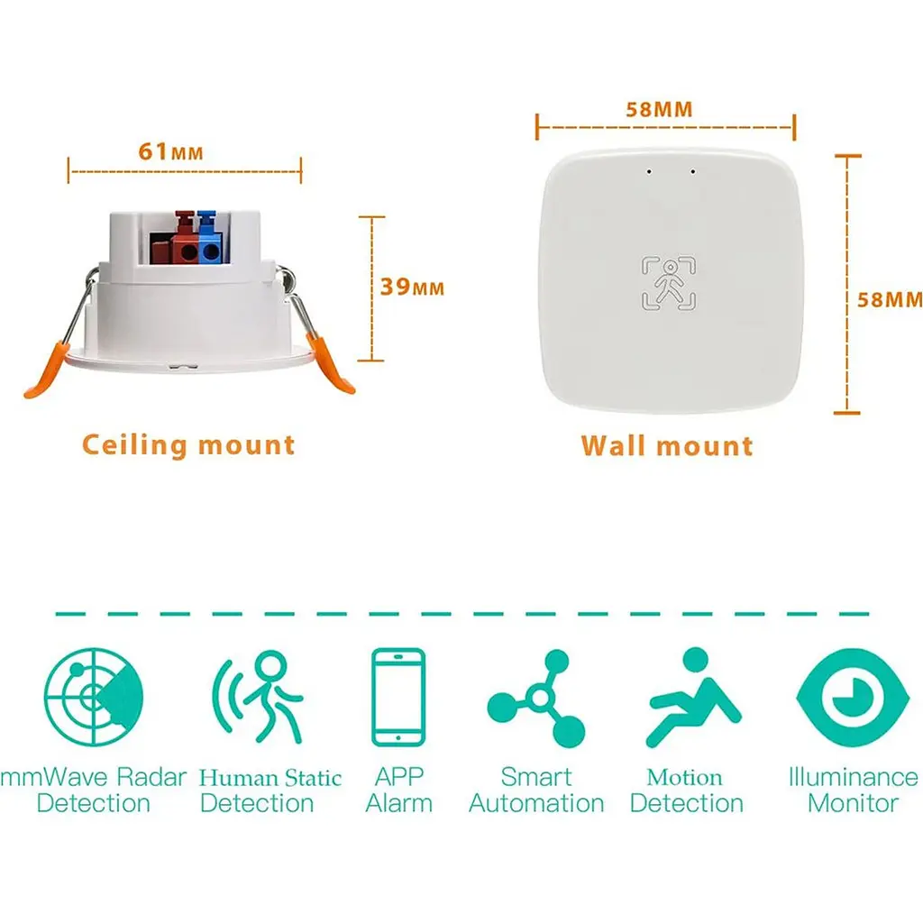 Датчик освітлення Tuya WKD-PIR06 ZigBee 5.8G [109107] - фото 4