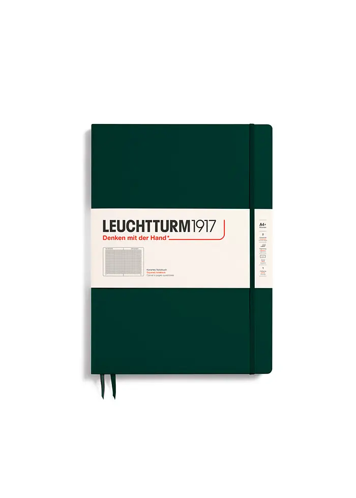 Блокнот Leuchtturm1917 Master Slim A4+ Forest Green Клітинка (370274)