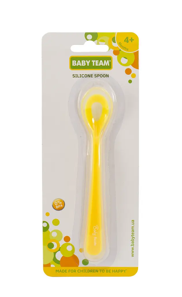 Ложечка силіконова 4+ Baby team Жовтий - фото 3