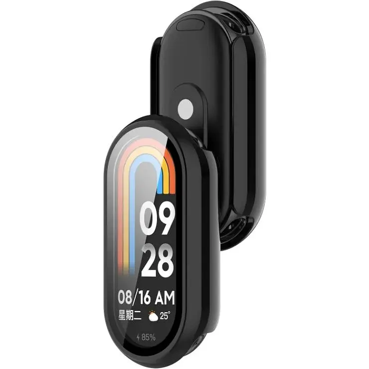 Чохол-накладка DK для Xiaomi Mi Smart Band 9 Пластик Gloss Glass Full Cover (black) - фото 2