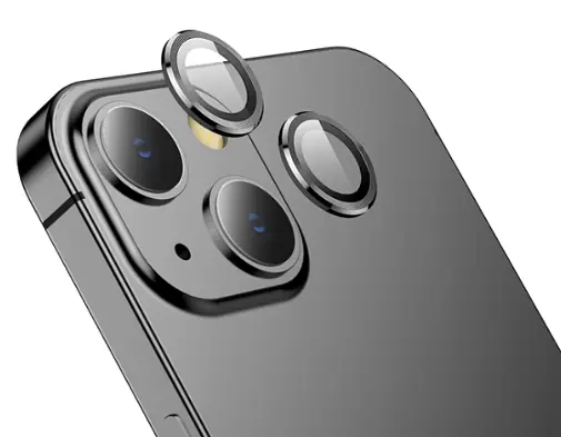 Захисне скло DK для Apple iPhone 13 на камеру Lens Metal Ring Eagle Eye 015731 black 2 шт. - фото 3