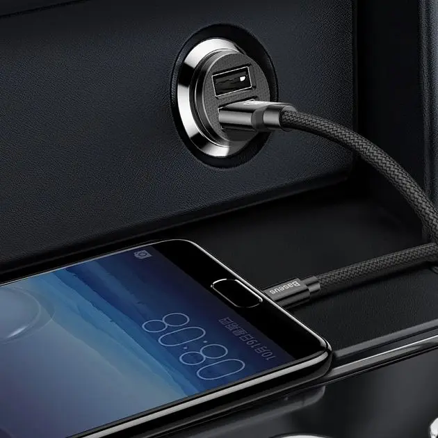 Автомобільний зарядний пристрій Baseus Grain C Dual USB 5V 3.1A (CCALL-ML01) Black [59109] - фото 8