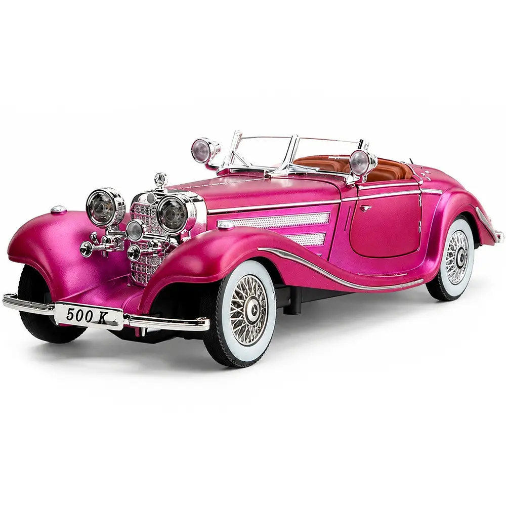 Іграшкова металева модель Mercedes-Benz 500K Special Roadster 1936 1:24 ретро кабріолет зі світлом фар, звуком, інерцією