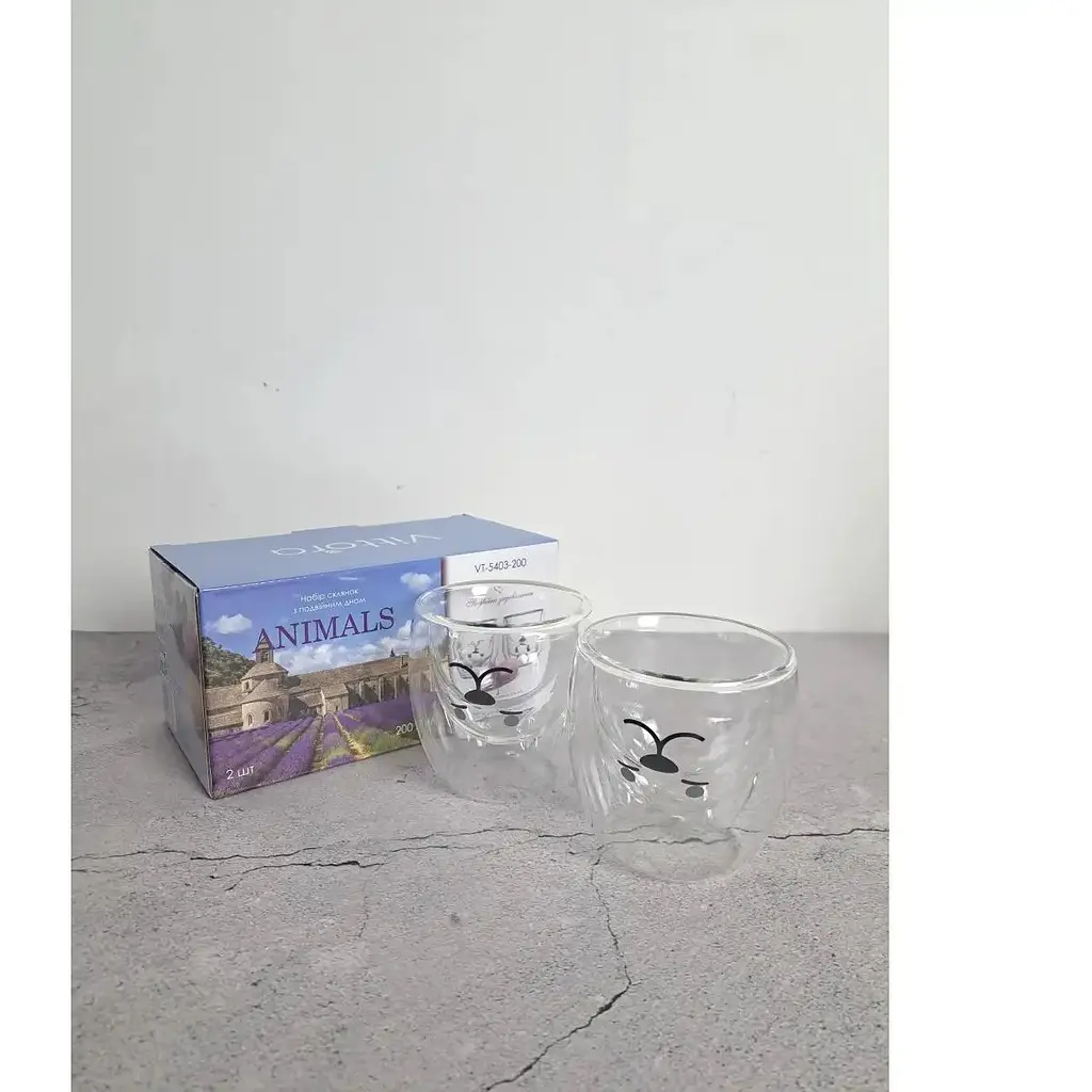 Набір склянок Vittora Animals з подвійним дном 200 мл 2 шт. (127364) - фото 5
