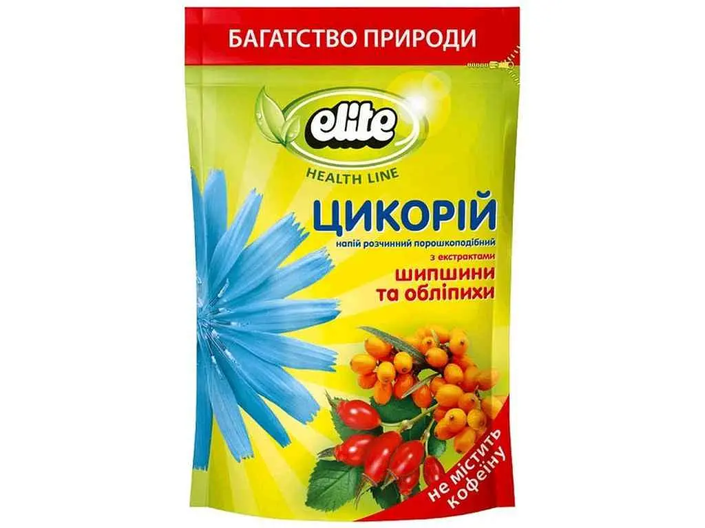 Цикорій ELITE 100г розчинний Elite з шипшиною та обліпихою м/у
