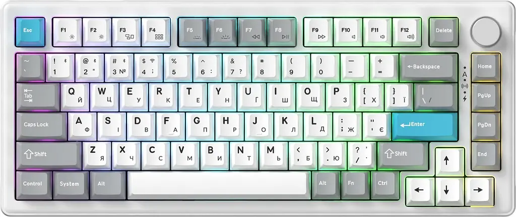 Клавиатура беспроводная GamePro Asgard Yord Keychron Super Red Switch White (MK266WH) - фото 4