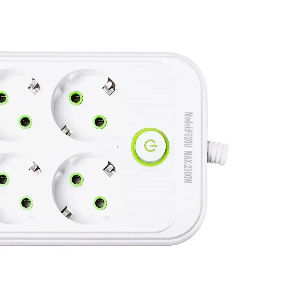 Сетевой фильтр-удлинитель Yiwu HP-5-27 ONE F02OU на 8 розеток 4 USB 3 метра белый  - фото 4
