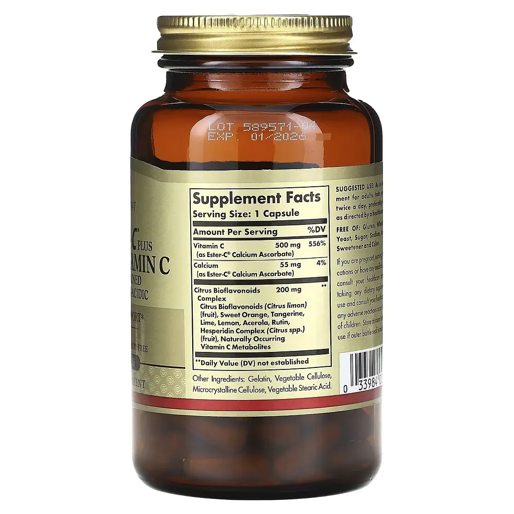 Вітамін С естер плюс Solgar Ester-C Plus Vitamin C 500 мг 90 капсул - фото 2