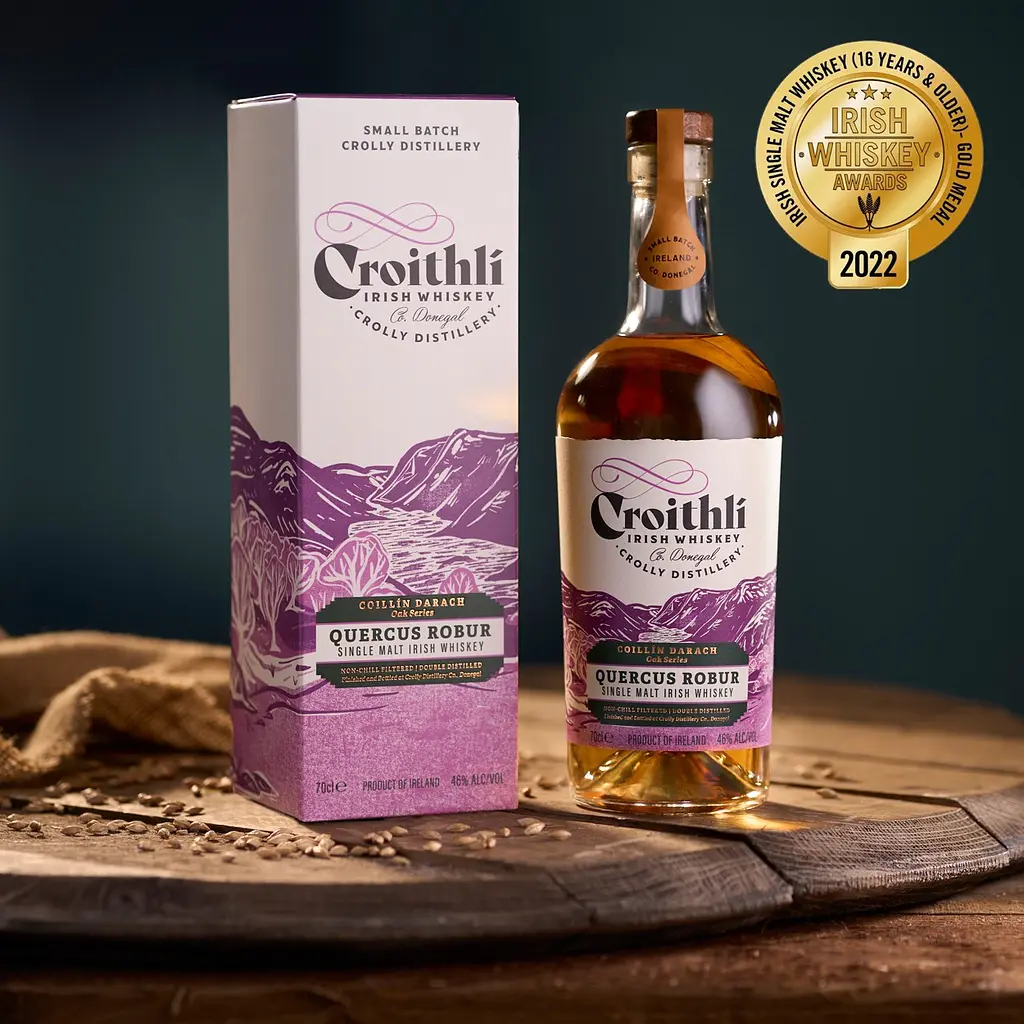 Виски Croithli Quercus Robur Single Malt Irish Whiskey 46% 0.7 л в подарочной упаковке - фото 5