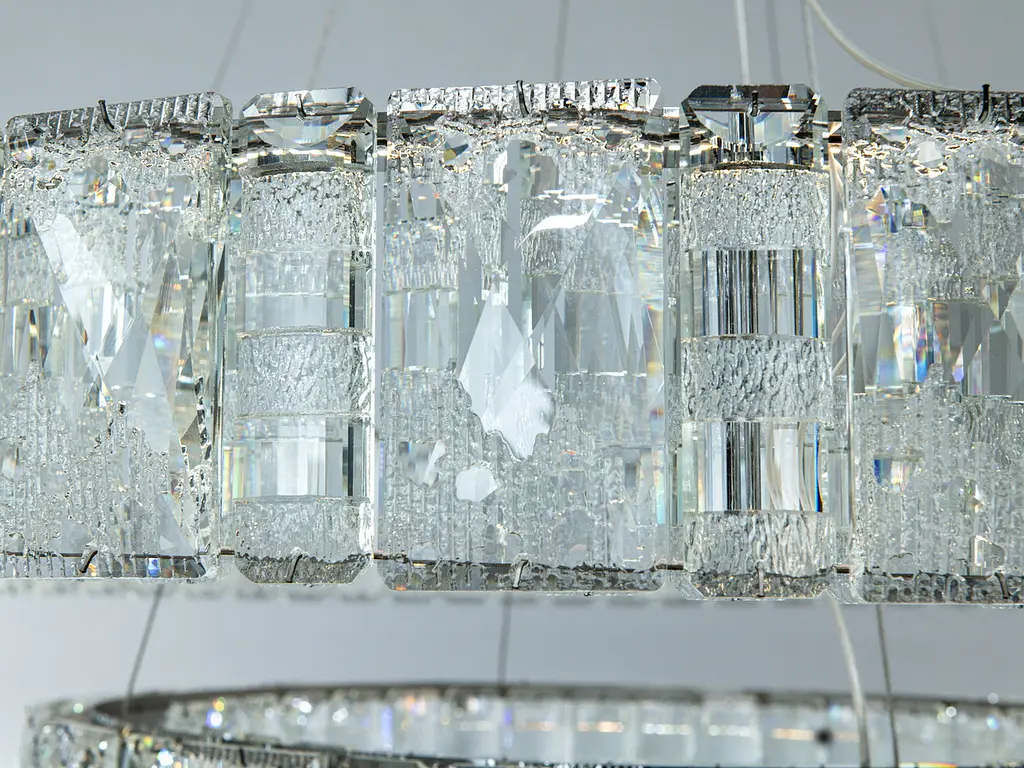 Підвісна LED люстра Diasha 585/800+500HR хром 135 Вт пульт 23 м2 - фото 7