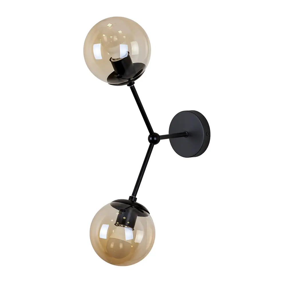 Люстра стельова LED Levistella 7529811-2 BK+BR, 2 плафона E27, чорний метал + коричневе скло, сучасний стиль - фото 2