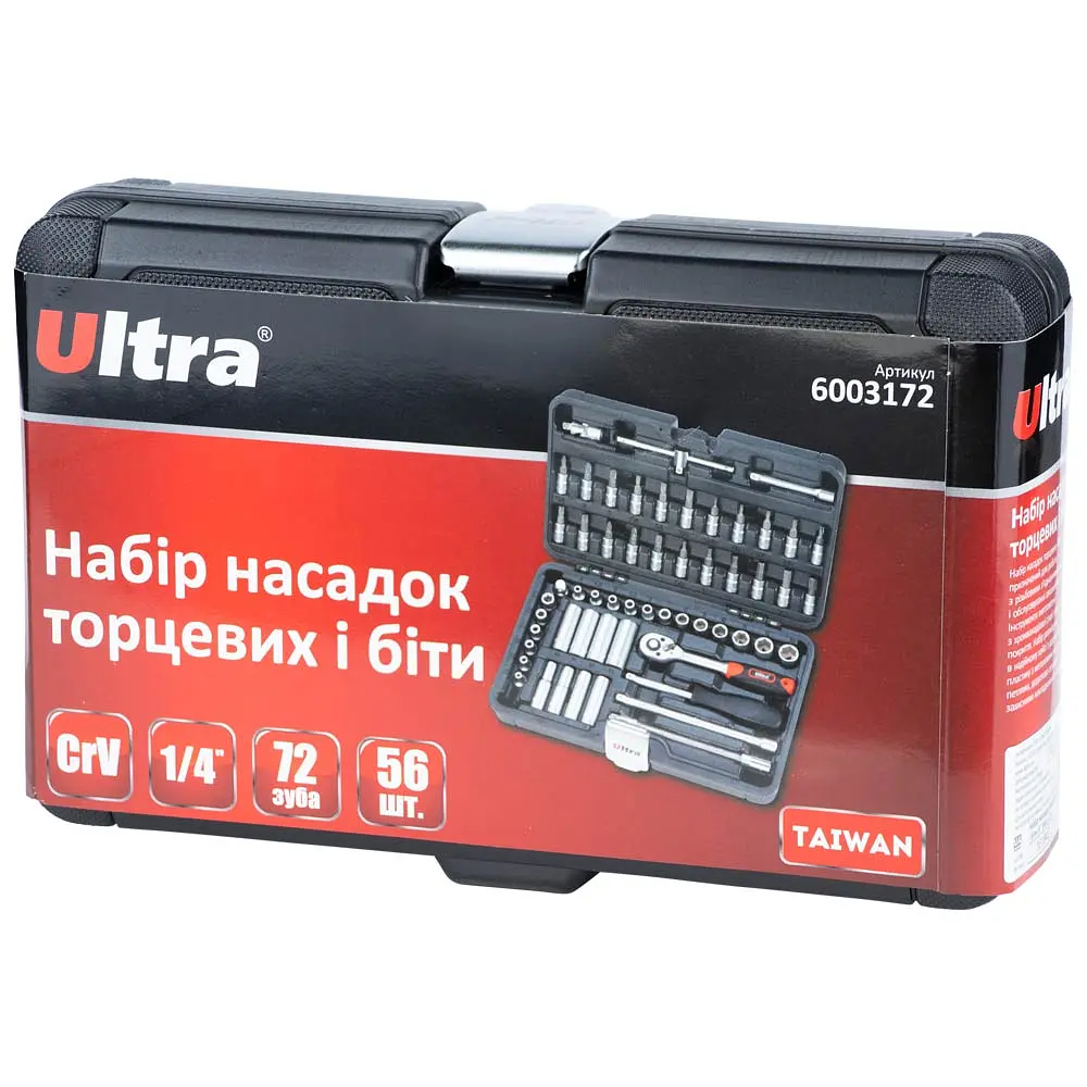 Набір насадок торцевих і біт Ultra 1/4" 56 шт CrV Taiwan (6003172) - фото 6