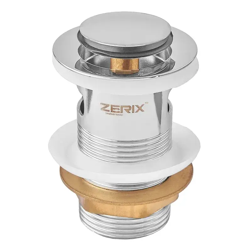 Донний клапан для раковини Zerix BV-05 з переливом автоматичний Click-Clack 1 1/4″ ZX6022