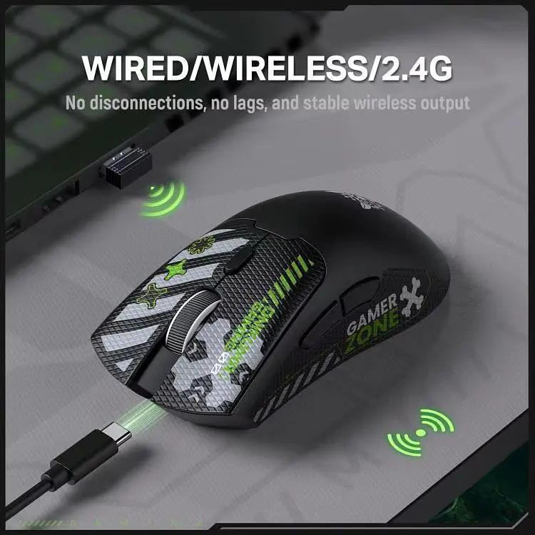 Компьютерная мышка Onikuma 12800 DPI 3 режима подключения (Bluetooth/2.4GHz/кабель Type-C) для ПК - фото 8